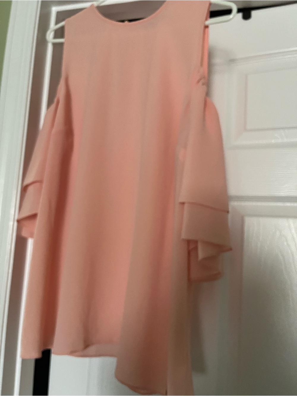 Michael Kors Peach Cold-Shoulder Ruffle Blouse